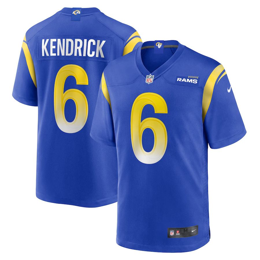 Men Los Angeles Rams #6 Derion Kendrick Nike Royal Game Player NFL Jersey->los angeles rams->NFL Jersey
